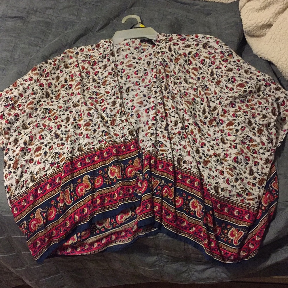 Floral mid sleeve cover up